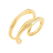 Wholesale double band solid bamboo 925 silver gold rings jewelry women